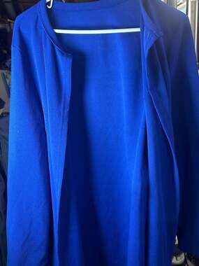 Plus Size Open Front Royal Blue Lightweight Cardigan